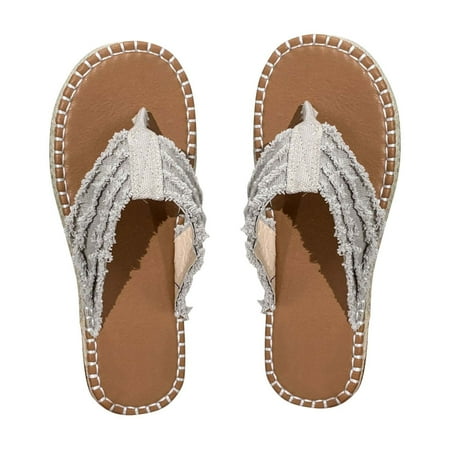 

Hvyesh Sandals Women Dressy Summer Flats Cute Baseball Thong Clip Toe Flip Flops Lightweight Comfortable Beach Slipper Ladies Casual Shoes Sandalias