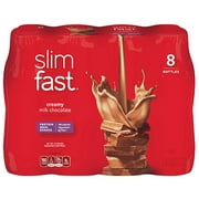 slimfast ready to drink bottles, creamy milk chocolate meal replacement shake, 10-ounces, 8 count