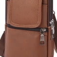 thumbnail image 2 of Riñoneras informales de cuero para hombre, Bolso cruzados de hombro ajustables, multifuncionales, ligeros, resistentes al desgaste, accesorios para exteriores, 2 of 7