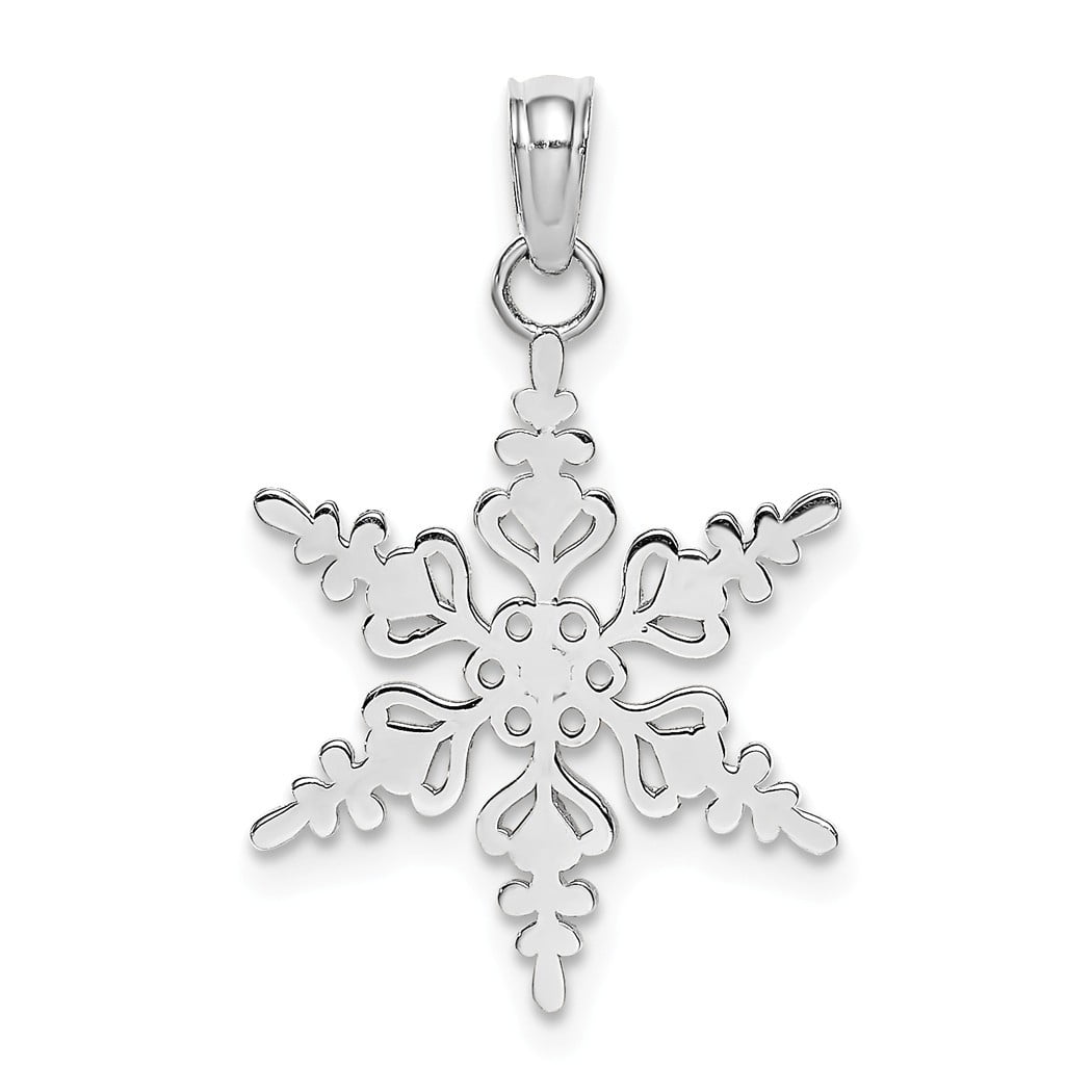 Snowflake Cutout Charm Necklace 925 Sterling Silver Winter Snow Christmas Gift 