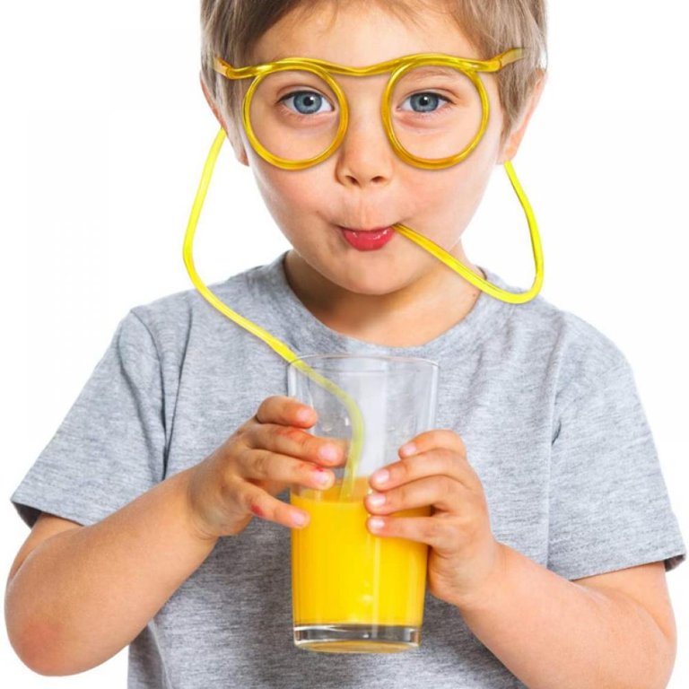Funny Glasses Straws - Novelty Flexible Soft Drink Glasses For