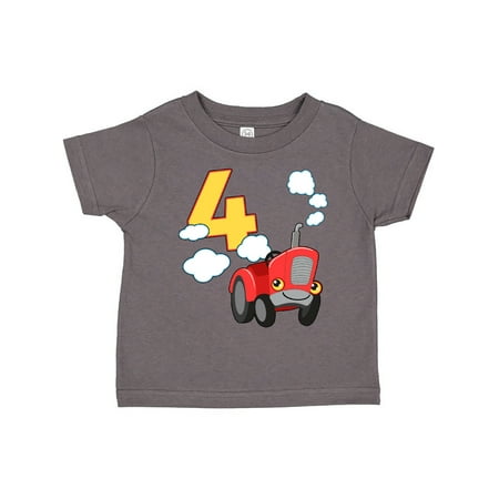 

Inktastic Fun Tractor 4th Birthday Gift Toddler Boy or Toddler Girl T-Shirt