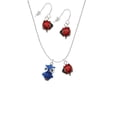 thumbnail image 2 of Delight Jewelry Resin Blue Snow Owl Red Lucky Ladybug Necklace and Dangle Earrings Set, 2 of 6