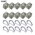 Set of 12 Rope Clamp and Wire Rope Thimble 304 Stainless Steel Rope ...