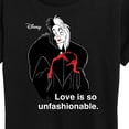 thumbnail image 3 of Disney Villains - Cruella De Vil Love Unfasionable  - Women's Short Sleeve Graphic T-Shirt, 3 of 5