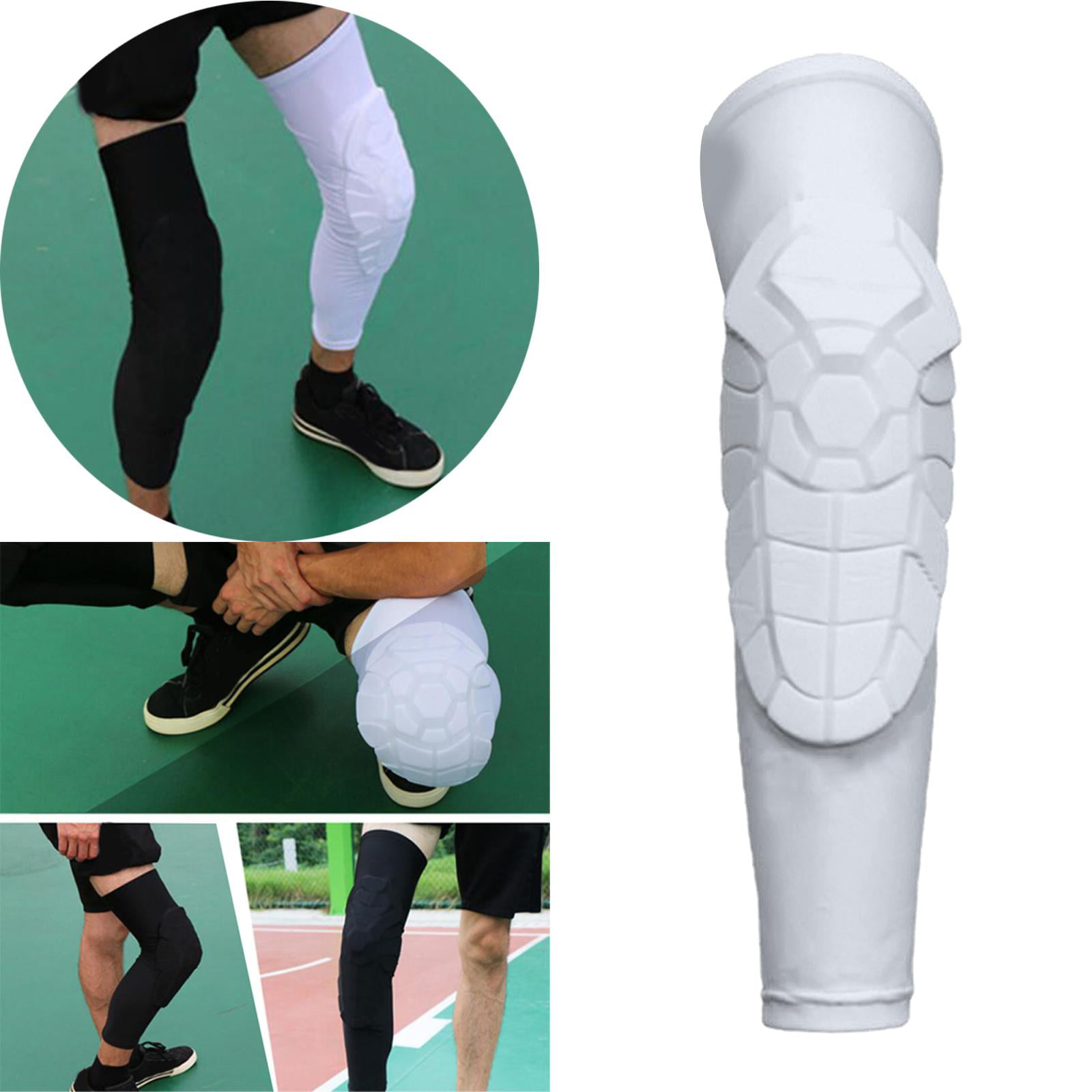 Knee Pads Compression Leg Sleeve for Kids Adult Padded Crash Basketball,  Volleyball, Weightlifting -Long Leg Knee - 