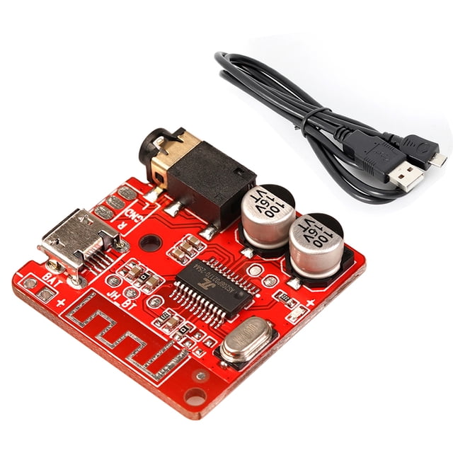 Módulo receptor de audio compatible con Bluetooth, tablero decodificador estéreo inalámbrico (rojo)