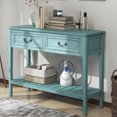 thumbnail image 4 of Entryway Console Sofa Couch Table Sofa Table Console Table with Storage Shelf and Drawers, Accent Wood Wall Table with Drawers for Living Room Entryway (Light Green), 4 of 8