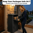 thumbnail image 5 of Fazzn Delivery Box for Porch with Lockable Secure Storage Compartment to Keep Packages Safe, Brown/Black, 5 of 5