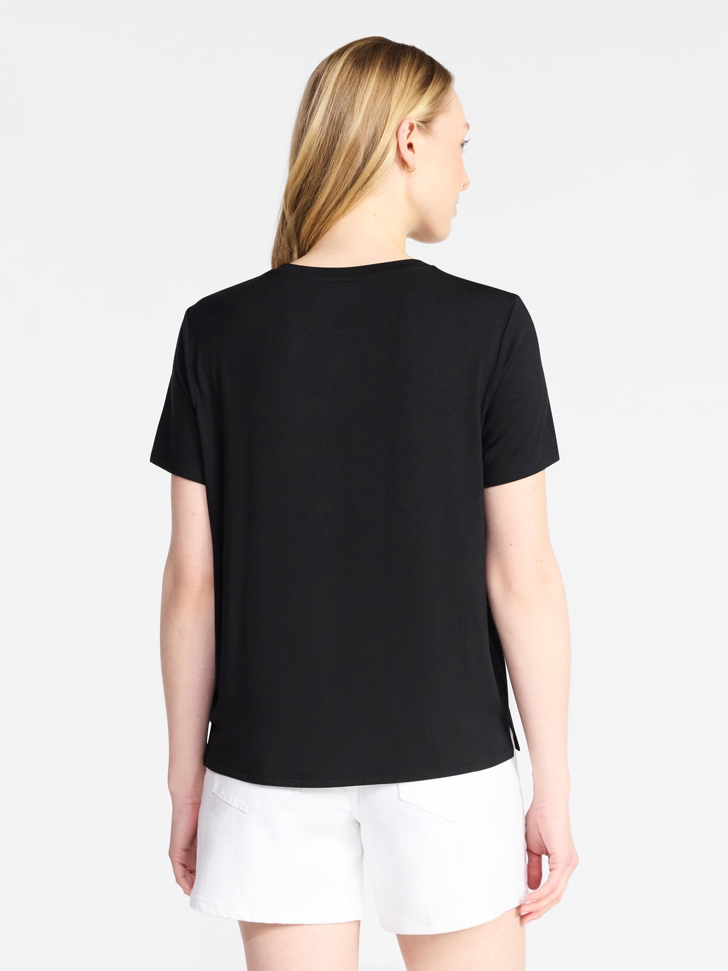 Time and Tru Women's Boxy Tee with Short Sleeves, Sizes XS-XXXL