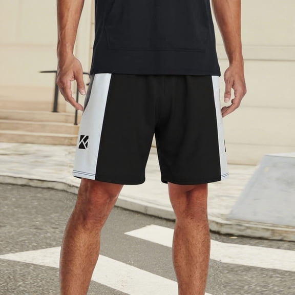 Mceream Running Shorts for Men 5 Inch Quick Dry Basketball Shorts Athletic Gym Mens Shorts Activewear Lightweight Summer Beach Vacation Short Pant Black XXL