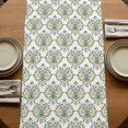 thumbnail image 5 of Table Runners 70 Inches Long Dress Scarves, Vintage Abstract Farmhouse Coffee/Dining/Kitchen Table Decor, Holiday Table Runner, Retro Floral Texture Green 13x70 Inch, 5 of 9
