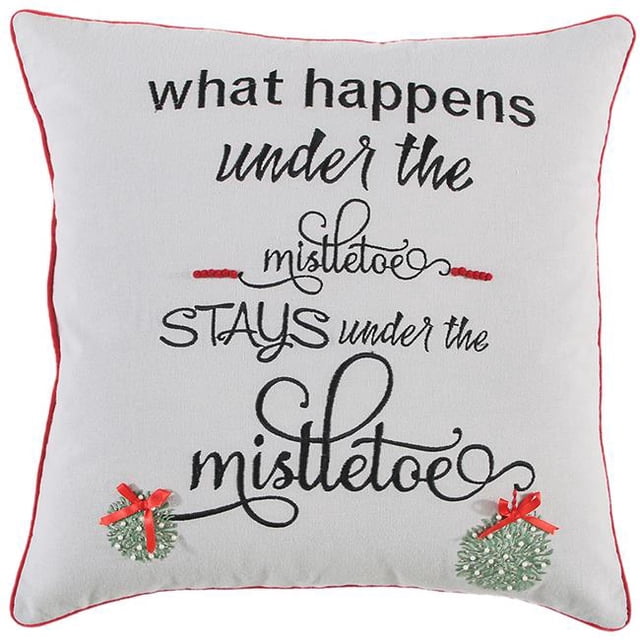 HomeRoots 402334 Gray What Happens Under the Mistletoe Throw Pillow