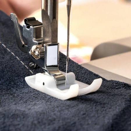 HOOWIFFY White Non-Stick Presser Foot for Sewing Machine with Smooth for Fabric Sewing and Quilting