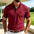 thumbnail image 6 of Breathable Mesh Polo Shirts for Men Short Sleeve Casual Loose Fit Knit Golf Top Summer Lightweight Out Sport Tee Mens Wine 2XL, 6 of 6