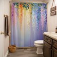 thumbnail image 3 of Purple Summer Floral Shower Curtain - Water Repellent Fabric Shower Curtains Washable, Weeping Botanical Colorful Decorative Polyester Cloth Bathroom Curtains Modern Bath Decor 72"x84", 3 of 8