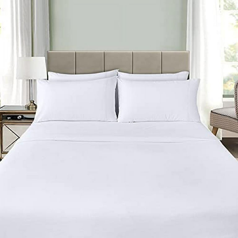 Utopia Bedding Flat Sheet 6 Pack (Queen, White) Brushed Microfiber - Soft