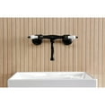 thumbnail image 4 of Kingston Brass KS2110PL Kingston Double-Handle 2-Hole Wall Mount Bathroom Faucet in Matte Black, 4 of 8
