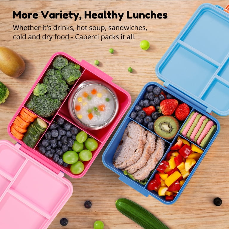Kids Kids Bento Lunch Box Set With Thermal Jar & Bag – 4 Compartment ...