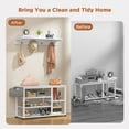 thumbnail image 4 of Noelse Hall Tree with Bench, 4 in 1 Coat Rack Set, Industrial Bench with 4 Hooks, 5 Storage Shoe Cubbies, for Entryway, Hallway,White, 4 of 10