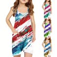 thumbnail image 4 of Zwiiyzr Toddler Girl 4Th of July Outfit Spaghetti Straps Stars Usa Flag Romper 5-13 Years Girls Independence Day Outfits Red, 4 of 4