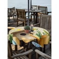 thumbnail image 2 of Outdoor Tablecloths with Umbrella Hole & Zipper, Spring Round Tablecloth 54 Inch, Brown Vintage Birds Cages Eggs Flowers Herbs Waterproof Table Cloth, Patio/Pool/Picnic Table Covers, 2 of 8