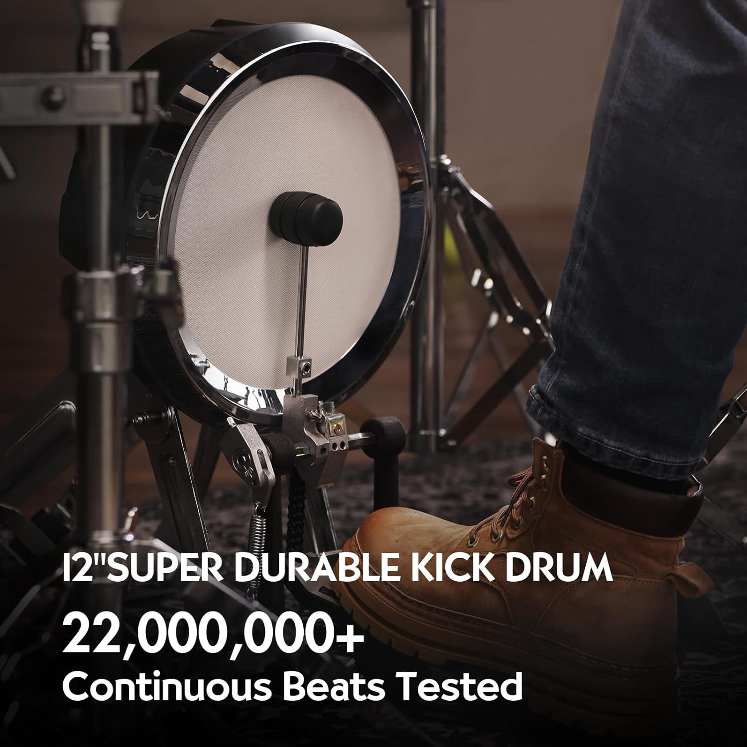 HAMPBACK ACE-970 Electronic Drum Set, Dual-Layer Mesh Heads, Hi-Hat Stand