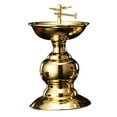 thumbnail image 1 of Portalámparas de ghee de aleación, soporte dorado, suministros budistas, templos, lámpara de aceite tibetana EstiloD, 1 of 9