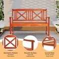Free Shipping! Ktaxon 47 in Wood Garden Bench Outdoor Wooden Bench for 2 Person, Acacia Wood ...