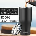 thumbnail image 3 of Double Wall Vacuum Iced Coffee Sleeve, Stainless Steel Reusable Cup Holder for Cold Drinks, Universal Fit Starbucks Dunkin McDonalds Small Medium Large Cups, Black, 3 of 13