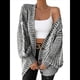 thumbnail image 2 of Suéter Cárdigan Informal de Gran Tamaño para Mujer, Otoño e Invierno, Larga, Cuello en V, Punto , Abrigo de Abrigo. Negro XL, 2 of 8