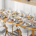 thumbnail image 5 of ZXNYH,  50-Piece Dinnerware Sets for 6, Including Porcelain Plates Sets, Bowls, Mugs, Egg Cups, Cup and Saucer Set, Milk Jug and Sugar Pot Set, Microwave and Dishwasher Safe, 5 of 5
