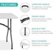 Best Choice Products 6ft Plastic Folding Table, Indoor Outdoor Heavy Duty Portable w/ Handle, Lock - White
