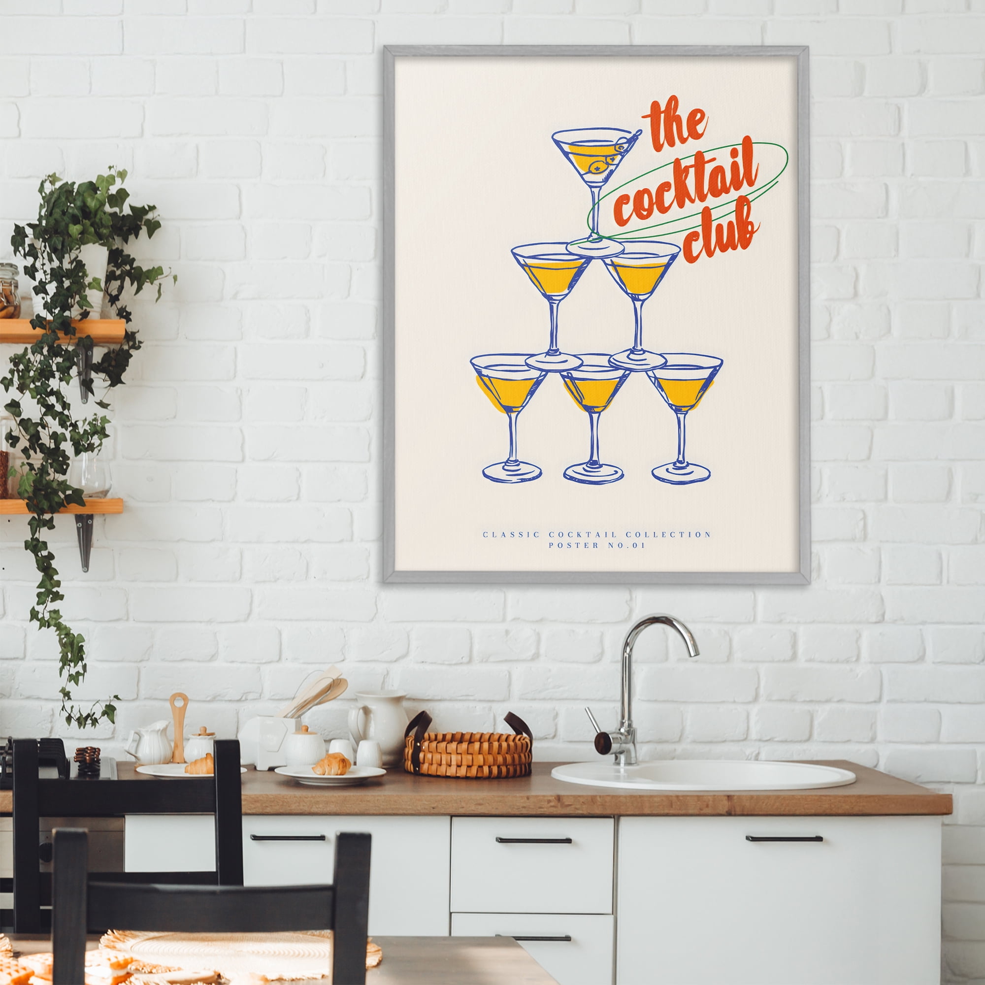 Stupell Industries Tower Toast Cocktail Club Gray Framed Giclee Art, design by The Prints Vibe
