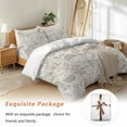 thumbnail image 7 of Farmhouse Light Grey Floral Bedding Duvet Cover Set Queen Size 4 Pieces Linen Boho Paisley Flower Rustic Bedding Set with Zipper Closure, 1 Comforter Cover 90x92 Inches 1 Flat Sheet & 2 Pillow Cases, 7 of 7