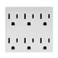 thumbnail image 1 of Adaptador A Tierra Leviton 6 Contactos Blanco 15A 125V, 1 of 3