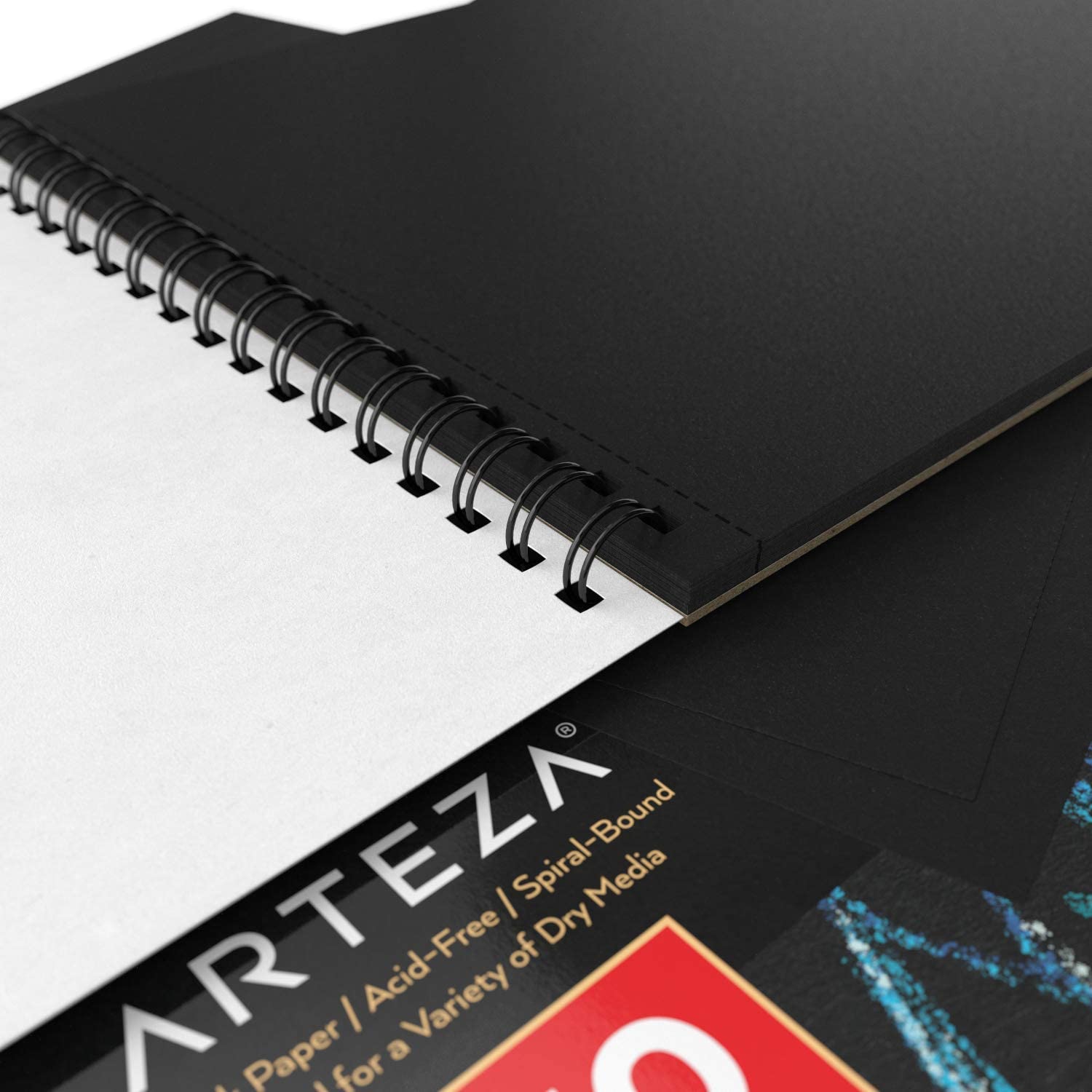 Arteza Black Paper Sketch Pad, 9x12", 30 Sheets of Drawing Paper - 2 Pack