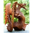 thumbnail image 3 of Hand-Carved Wooden Dragon Sculpture, Decorative Home Figurine Collectible Artwork Unique Gift (8.5"), 3 of 8