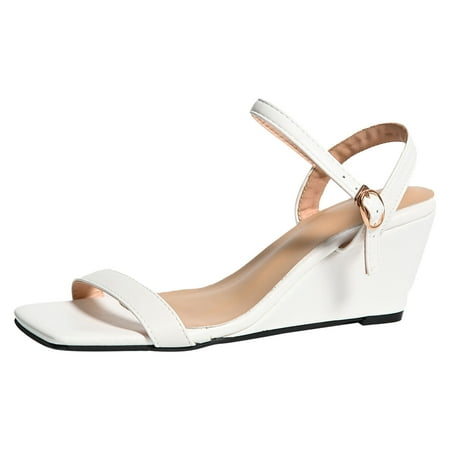 

Women Sandals Fashion New Pattern Simple Solid Color Wedge Comfortable Summer Breathable Casual Shoes