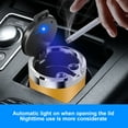 thumbnail image 5 of HBYJLZYG Ash Tray Car Ashtray With Lid Easy To Clean Portable Ashtray For Car Mini Car Trash Can Detachable Stainless Steel Ash Tray With LED Blue Light, 5 of 9