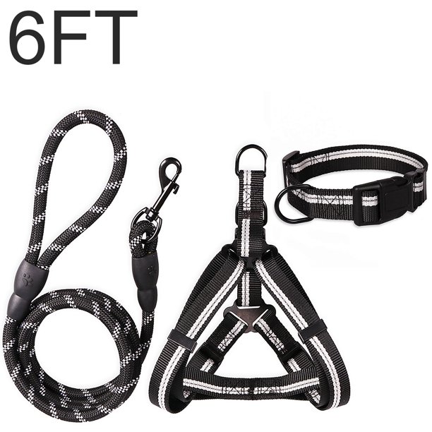 FORJOE 6FT Night Reflective Double Adjustable Band Nylon Small Puppy