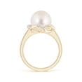 thumbnail image 2 of ANGARA Freshwater Cultured Pearl Overlapping Halo Ring in 14K Yellow Gold for Women | June Birthstone, Birthday, Anniversary, Jewelry Gift for Women | Pearl Ring, 2 of 8