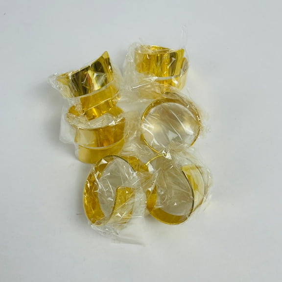 Cozza Napkin Rings, Shiny Gold Napkin Rings Set of 6, Metal Table Decor