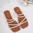 thumbnail image 6 of YTCAMLO Fashion Women's Sandals Summer Vacation Dressy Square Open Toe Strappy Sandals Slip On Comfy Weeding Flat Sandals, 6 of 9