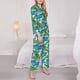thumbnail image 3 of Balery Hawaii Palms Conjunto de Pijama con Estampado para Mujer, Conjunto de Dos Piezas con Manga Larga, Ropa de Dormir Suave con Bolsillos, Pijamas Cómodos-Small, 3 of 7