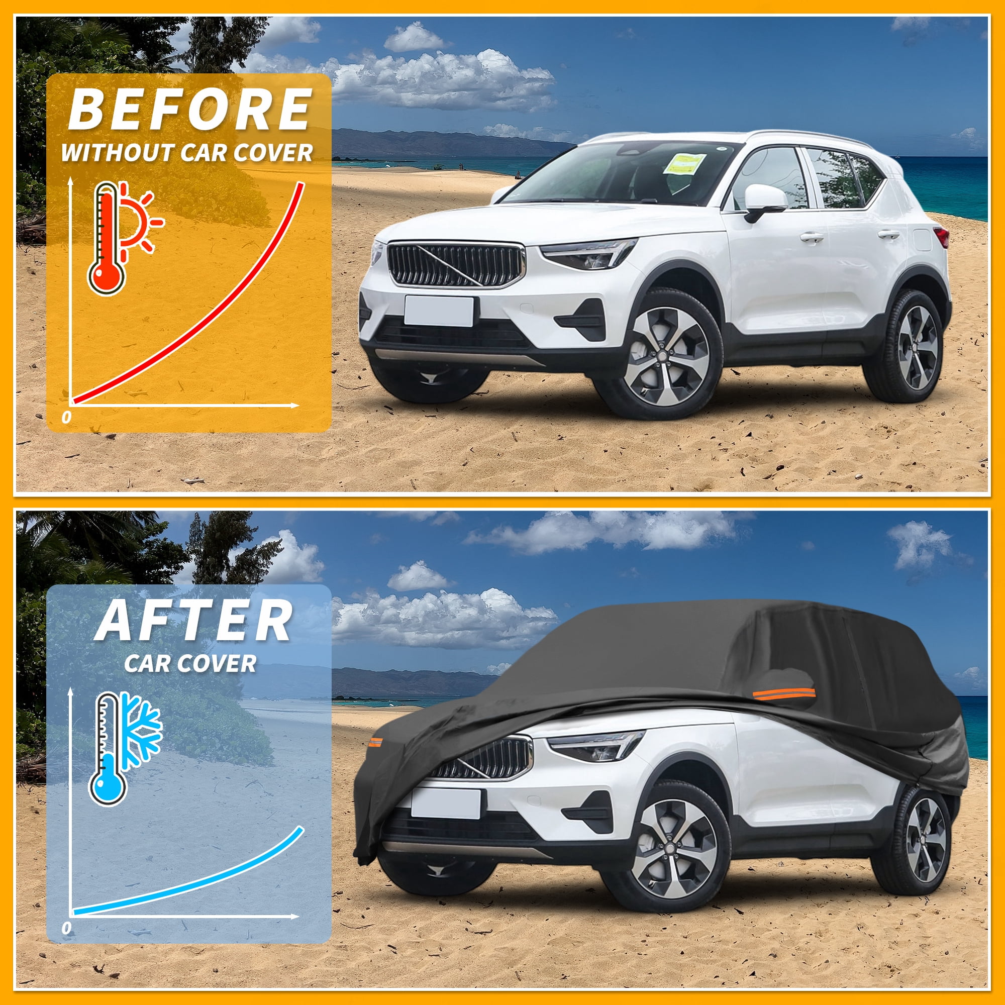 Unique Bargains Durable Waterproof Car Cover Black ["for Volvo XC40"]