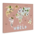 thumbnail image 4 of Kid's Map Of World Pink Canvas Wall Art, design by Carla Daly, 4 of 8