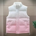 thumbnail image 5 of Men's and Big Men's Puffer Vest Casual Warm Sleeveless Zipper Jacket with Pliad Collar Pink 3XL, 5 of 6