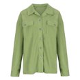 thumbnail image 4 of Ashirexll Womens Jacket Corduroy Versatile Long Sleeve Solid Color Cardigan Jacket Lightweight Top Outerwear Green XL, 4 of 8