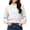 White, variant on Elastic Waist Short Sweatshirts for Women,Mock Neck Long Sleeve,Casual Loose Cropped Pullover Top,Vacation Travel Outfit